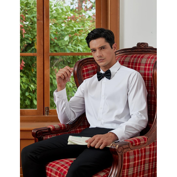 Чорна краватка-метелик HISDERN з кишеньковим хустинкою для чоловіків, однотонна, регульована, для вечірки, весілля, смокінгу