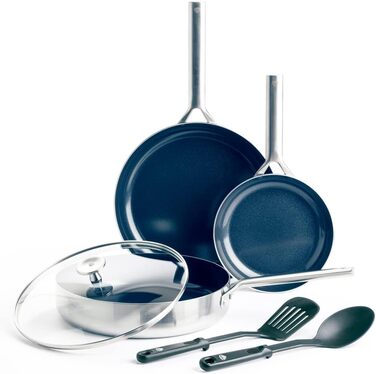 Набір посуду Blue Diamond Cookware 6-ти частинний: сковороди та каструлі з антипригарним покриттям, нержавіюча сталь, індукція, безпечний для здоров'я