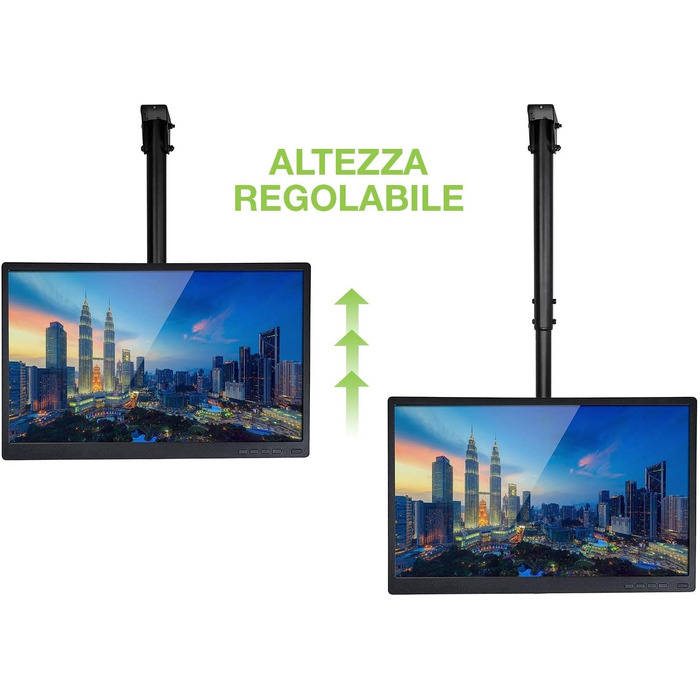 Телескопічний універсальний стельовий кронштейн Techly ICA-CPLB-944S для LED/LCD телевізорів 32-55 дюймів, регулювання висоти 81.8-139.7 см, чорний