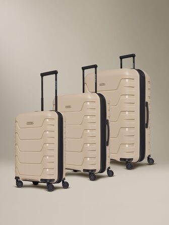 Набір валіз SMARTBOX Hartschalen 3 шт. | Розширюваний, з TSA-замком, з поліпропілену | Beige (Edition 01)