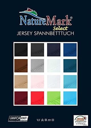 NatureMark Premium Box Spring Fitted Sheet 180 x 200 up to 200 x 220 cm - High Flange up to 40cm Mattress Height - Waterbed Fitted Sheet - Cotton with Elastane, Anthracite/Dark Grey