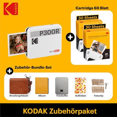 KODAK Mini 3 Retro: Портативний фотопринтер з друком 7,6x7,6 см + 68 аркушів