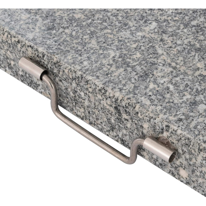 Nexos Parasol Stand 30kg Polished Granite Stainless Steel Square 45 x 45 cm Parasol Stand with Handle and Wheels