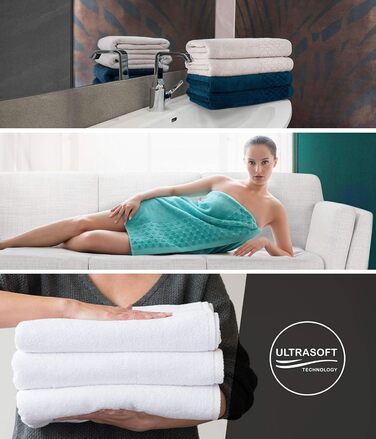 ZWOLTEX надм'які рушники з 100% єгипетської бавовни, комплект 6 шт., виготовлено в ЄС, гостьові, для ванної, обличчя та душу, темно-сині