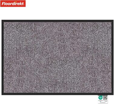 Килимок для підлоги Floordirekt Rhine - миючий, з високою зносостійкістю, антиковзаючий, для входу (сірий, 40 x 60 см)