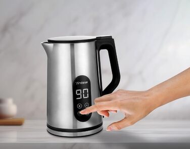 Електричний чайник Trisa Digital Boil з регулюванням температури 1.7л, нержавіюча сталь, з LED-дисплеєм та функцією підтримання тепла 4год