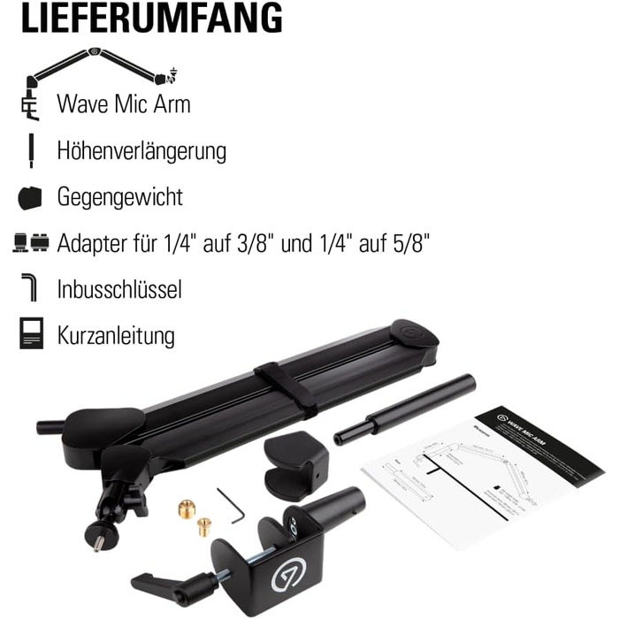 Elgato Wave: Кріплення для мікрофона з кабелями - для стрімінгу, подкастів, геймінгу та офісу