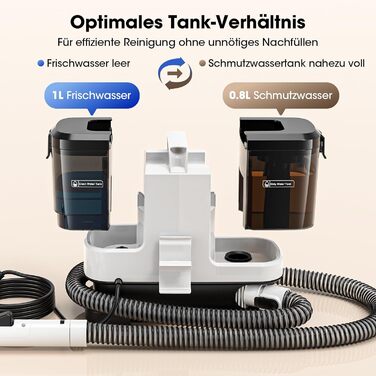 Lubluelu Nasssauger Polsterreiniger 600W 18kPa: Компактний мийний пилосос для м'яких меблів, килимів та авто - чорно-білий
