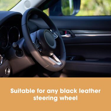Leather Steering Wheel Repair Kit (black) – removes grease deposits, repairs damage, and restores the color on any worn leather steering wheel.