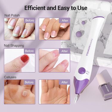 TOUCHBeauty Електричний фрезер для нігтів 5-в-1, бездротовий, манікюр/педикюр, набір з LED/UV сушаркою, AG-1335C (Лідний)