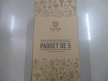 Набір контейнерів для зберігання їжі Good For You (5 шт) 850 мл, BPA-free, для мікрохвильовки та посудомийки