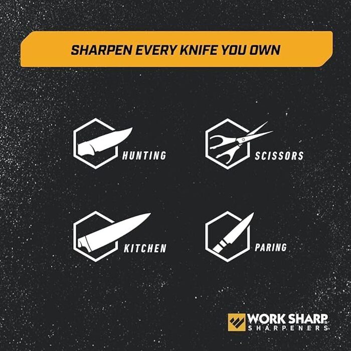 Професійний точильний камінь WORK SHARP для ножів з кутом 20°/25°, 3 зернистості (320, 600, кераміка), для кухонних та туристичних ножів