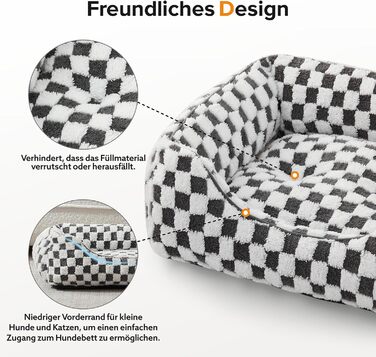 FURTIME Dog Bed - Large Dogs, Non-Slip Dog Beds, Washable Dog Basket, Anti-Anxiety Plush Dog Bed, Suitable for Large Labrador Retrievers, German Shepherds, 89×63×23 cm