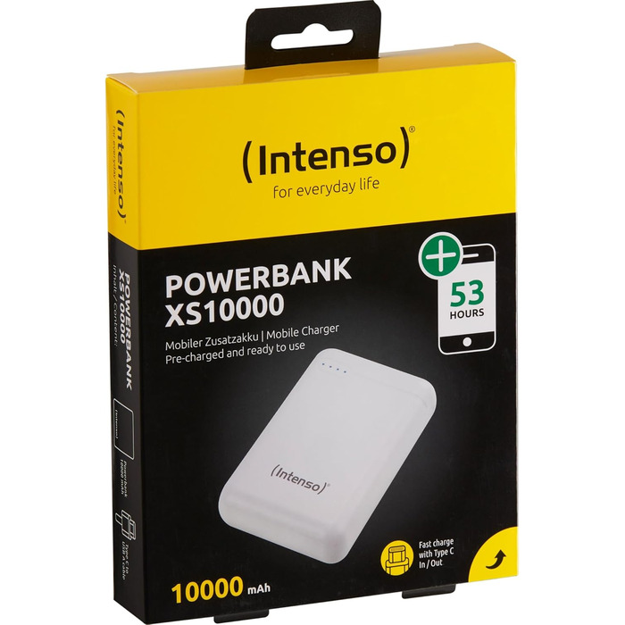 Powerbank Intenso 10000mAh XS - білий, для смартфонів, планшетів, MP3-плеєрів та цифрових камер
