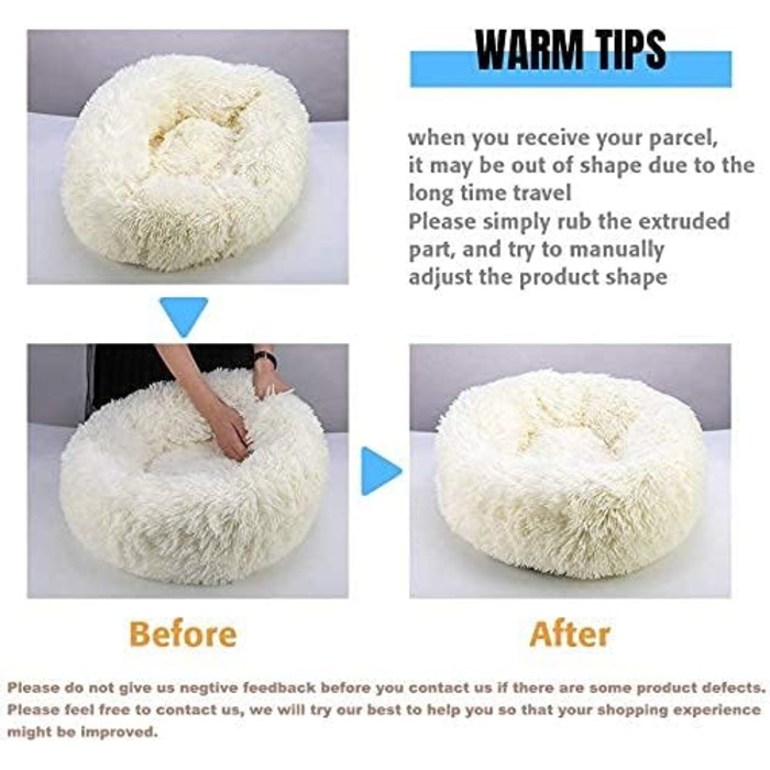 М'яке кругле ліжко для собак та котів з плюшу - Donut. Зручне ліжко-корзина для собак, котів та інших домашніх тварин. Можливі розміри: S/M/L/XL/XXL (XXL-80cm). Розмір L: 50 x 50 x 20 см, Рожевий.