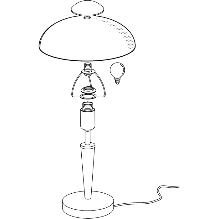Настільна лампа EGLO Solo 1 з торшером, матеріал сталь, колір мідний матовий, скляний плафон, патрон E14, з сенсорним диммером