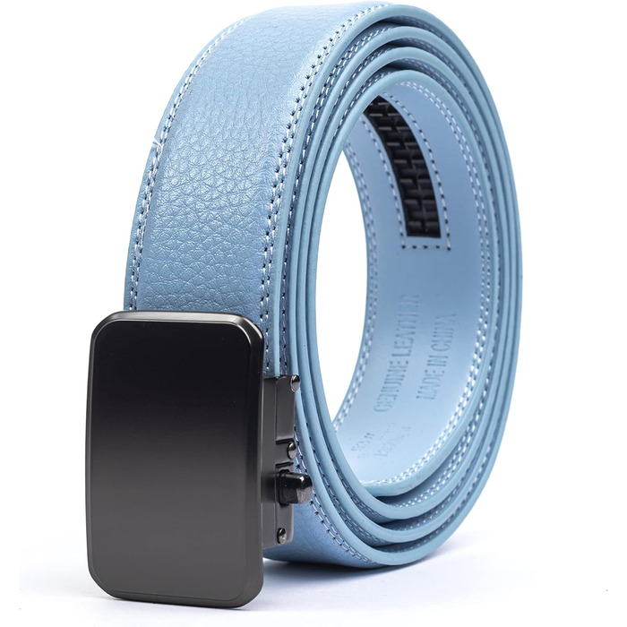 Чоловічий шкіряний ремінь Joseph Elliott з регулюванням на пряжці, гольф, Hunter Green, Gebürsteter Stahl (Carolina Blue, Black)