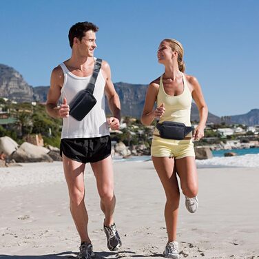 Чоловіча/жіноча поясна сумка на пояс, унісекс, чорна, з регульованим реміннем, 30 см, для подорожей, прогулянок з собакою, туризму