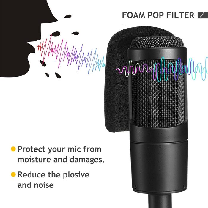 Стійка для мікрофона AT2020 з поп-фільтром та демпфером вібрацій, сумісна з AT2020, AT2020USB+, AT2035, ATR2500X, AT2020V