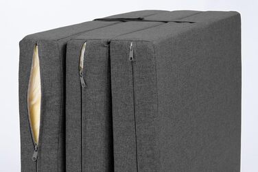 Складаний матрац Sunnypillow Premium 120x195x15 см, три секції, знімний чохол, антрацит, товстий пінополіуретан, гостьовий та дорожній матрац