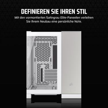 Корпус ПК CORSAIR 2500X Airflow mATX - Без вентиляторів, скляна панель, білий/сірий