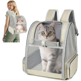 Рюкзак для тварин Allsopets: дихаючий, для котів та собак, маленьких порід, для подорожей та активного відпочинку (кремовий жовтий)