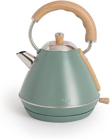 Retro Electric Kettle - Cream White - 1L Capacity, Fast Boil, Auto Shutoff, Anti-Scale Filter, Water Level Indicator