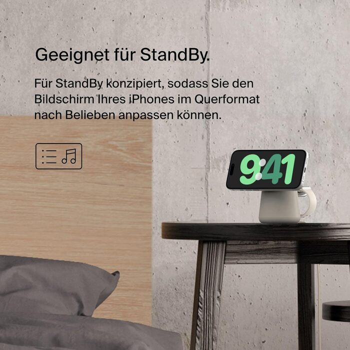 Беспроводная зарядная станция Belkin BoostCharge Pro 2-в-1 Qi2 15W MagSafe для iPhone, Apple Watch, AirPods (пісочний)
