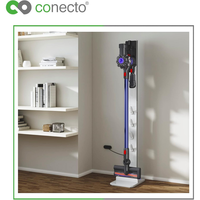 conecto SA-CC50879 Vacuum Cleaner Stand, Aluminum, White