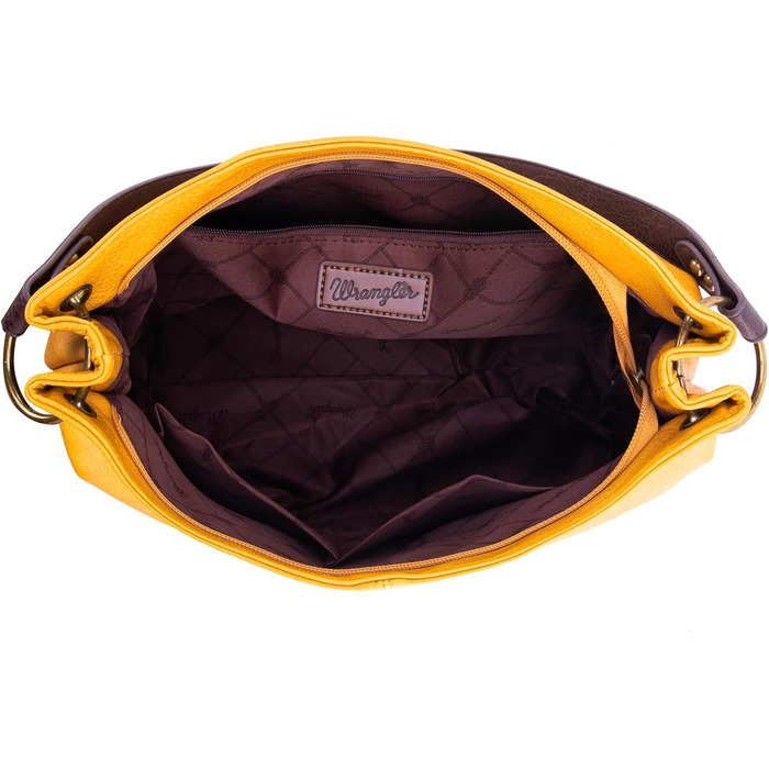 Сумка жіноча Wrangler Hobo двоколірна жовта з екошкіри з ручкою та плечовим ременем