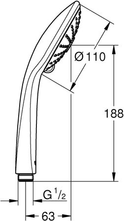 Grohe Vitalio Comfort 100 Handshower IV with 4 Spray Patterns 26094000 (3 Spray Patterns)