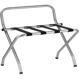 CARO-Furniture Suitcase Stand Suite with Wall Protection, Suitcase Stand, Suitcase Rack, Metal, Black, Folding (Grey)