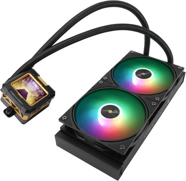 Thermalright FW 240 Schwarz ARGB: Рідинна система водяного охолодження CPU з 2 вентиляторами PWM, LCD-дисплей 320*240, сумісна з Intel AM4/AM5/LGA1700/1851