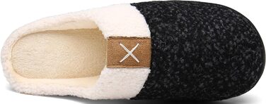 Mishansha Унісекс Теплі Домашні Тапочки з Піною з Пам'яттю для Будинку та На Зіт, Розміри 36-47, Чорний Онікс, 44/45 EU