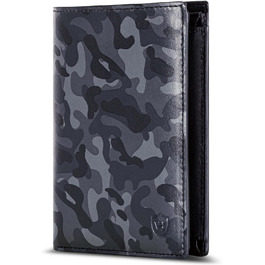 VON HEESEN Leather Wallet RFID Protection | Real Leather Wallet for Women & Men | Portemonnaie, Brieftasche, Wallet, Portmonee (Camouflage Grey)