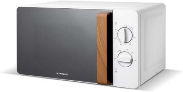Мікрохвильова піч SCHNEIDER Fjord Line 700W, 20л, біла, з функцією розморожування та таймером