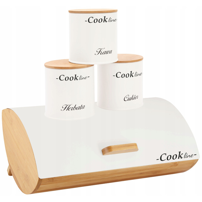 Набір для зберігання хліба Cook Line, білий метал