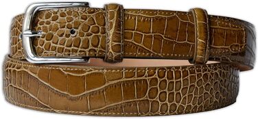 Чоловічий шкіряний ремінь Pasquale Cutarelli з крокодиловим візерунком (90 см, тауп)