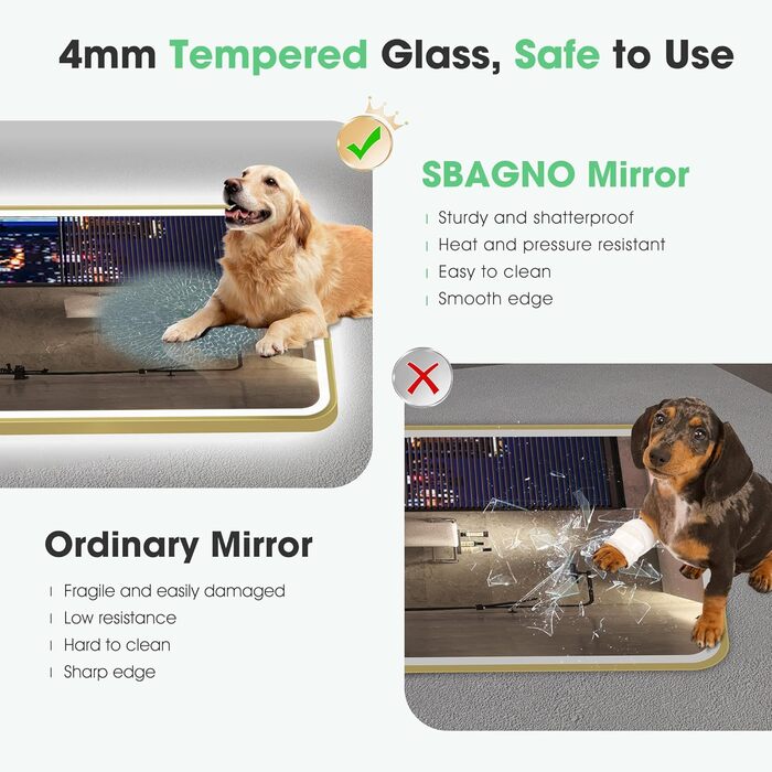 Дзеркало для ванної кімнати S'bagno з підсвічуванням 100x70 см, з алюмінієвою рамою, антизапарник, 3000-6500K, функція пам'яті, IP44, горизонтальне/вертикальне, чорне