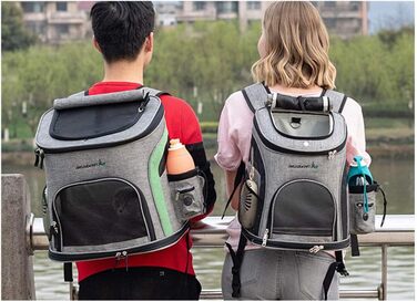 Рюкзак для вигулу домашніх тварин HYZH, 40x37x28 см, для собак та котів, дихаючий, складний, стильний