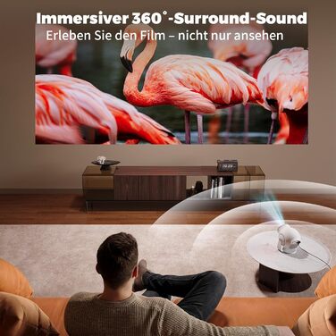 Міні проєктор Beamer TP360mini-400ANSI: 1080P Full HD, 480 ANSI Lumen, Android 14, WiFi 6, Bluetooth 5.4, 180° оберт, 4K декодування