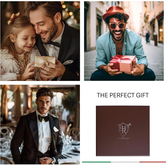 Набір краваток для чоловіків 3 шт. + 3 кишенькові хустинки | Подарунковий бокс для чоловіків | Класичний тауновий колір