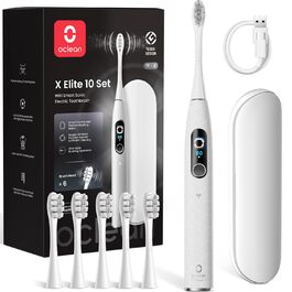 Oclean X Elite 10: Набір електричних зубних щіток з 5 режимами, таймером, відстеженням зон, 6 насадок, сірий колір