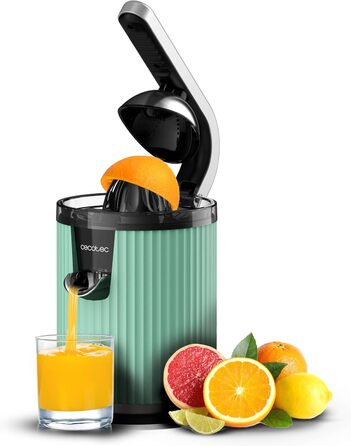 Електрична соковитискачка для цитрусових Cecotec Xqueeze RetroJuice 600 Green - 600 Вт, ретро-дизайн, нержавіючий фільтр