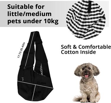 Чорна переносна сумка для собак та інших домашніх тварин, регульована, дихаюча, для прогулянок та активного відпочинку