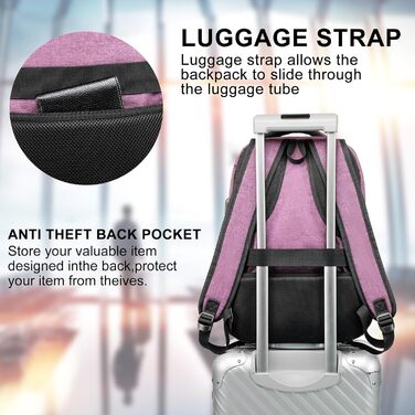 Рюкзак RJEU для дівчат та підлітків, шкільний рюкзак з відділенням для ноутбука 15.6