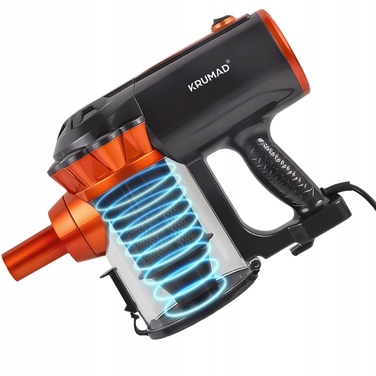 Вертикальний пилотяг KRUMAD 600 Вт, чорний, з HEPA-фільтром, 1,5 л