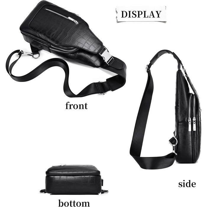 Чоловічий рюкзак-слінг FSD.WG, водонепроникний, з кишенею на грудях, чорний 0038 L