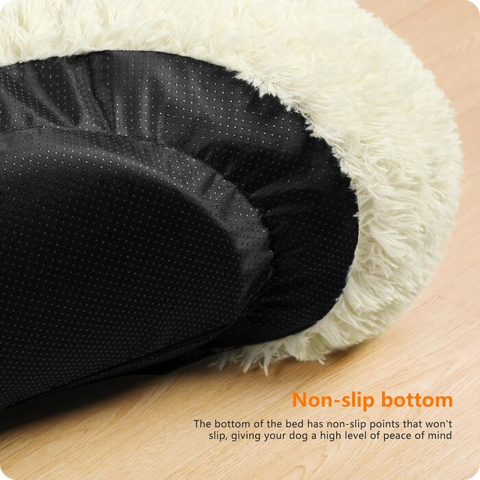 Ортопедичне ліжко для собак, круглий пуф-кіготник, софа для котів та собак, м'яке ліжко-кошик, можна прати, діаметр 100 см, бежеве (100 x 100 x 20 см)