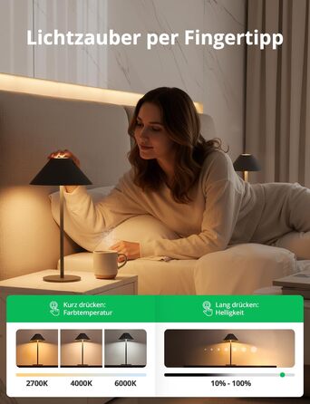 BOJIM 2 шт. LED настільна лампа з акумулятором, бездротова, USB, диммування, магнітна, IP54, для балкона/на вулицю (Антрацит)